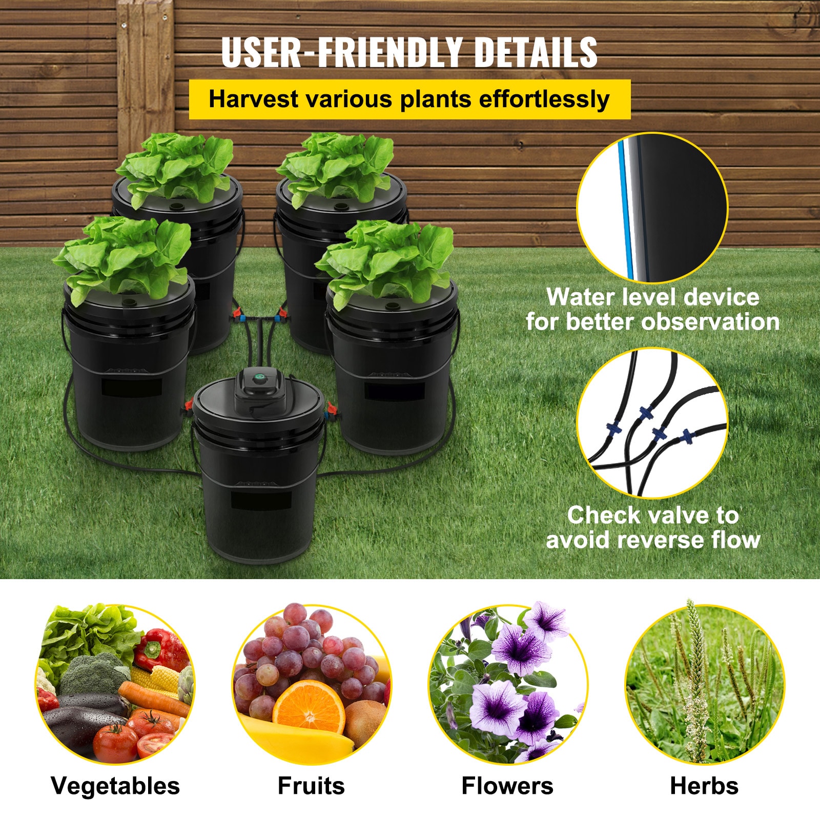 Deep Water Culture Hydroponic System With Pump And Air Stone_voghion.com